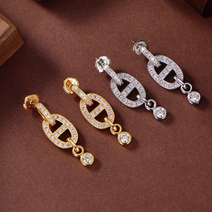 [Regalia jewelry]HM CHAINE DIAMOND EARRINGS