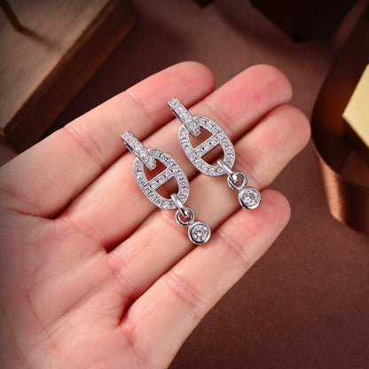 [Regalia jewelry]HM CHAINE DIAMOND EARRINGS
