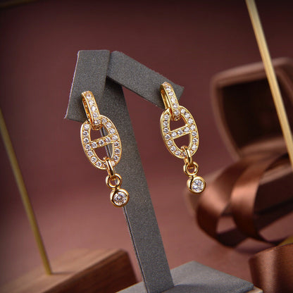 [Regalia jewelry]HM CHAINE DIAMOND EARRINGS