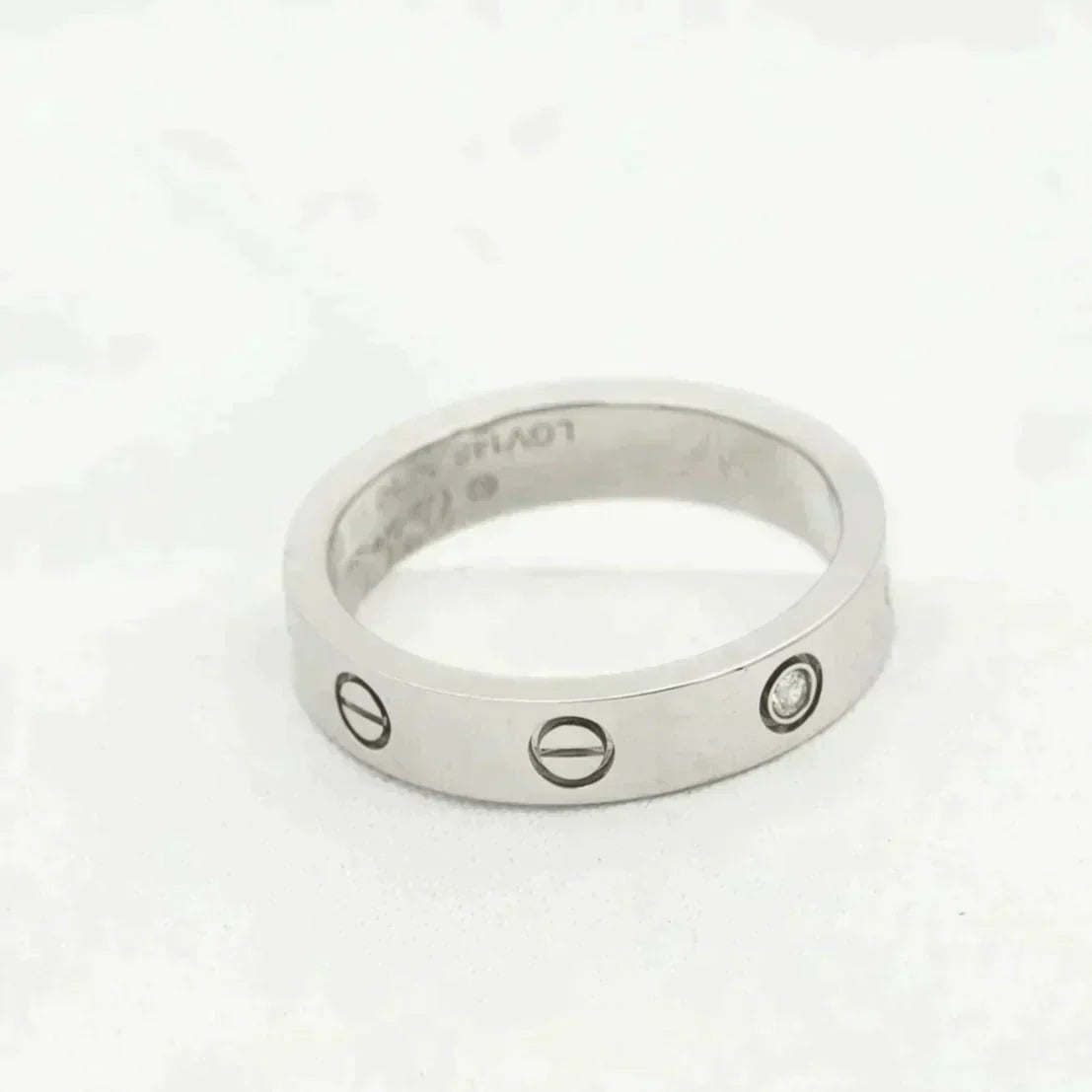 [Regalia jewelry]LOVE RING 4MM 1 DIAMOND SILVER