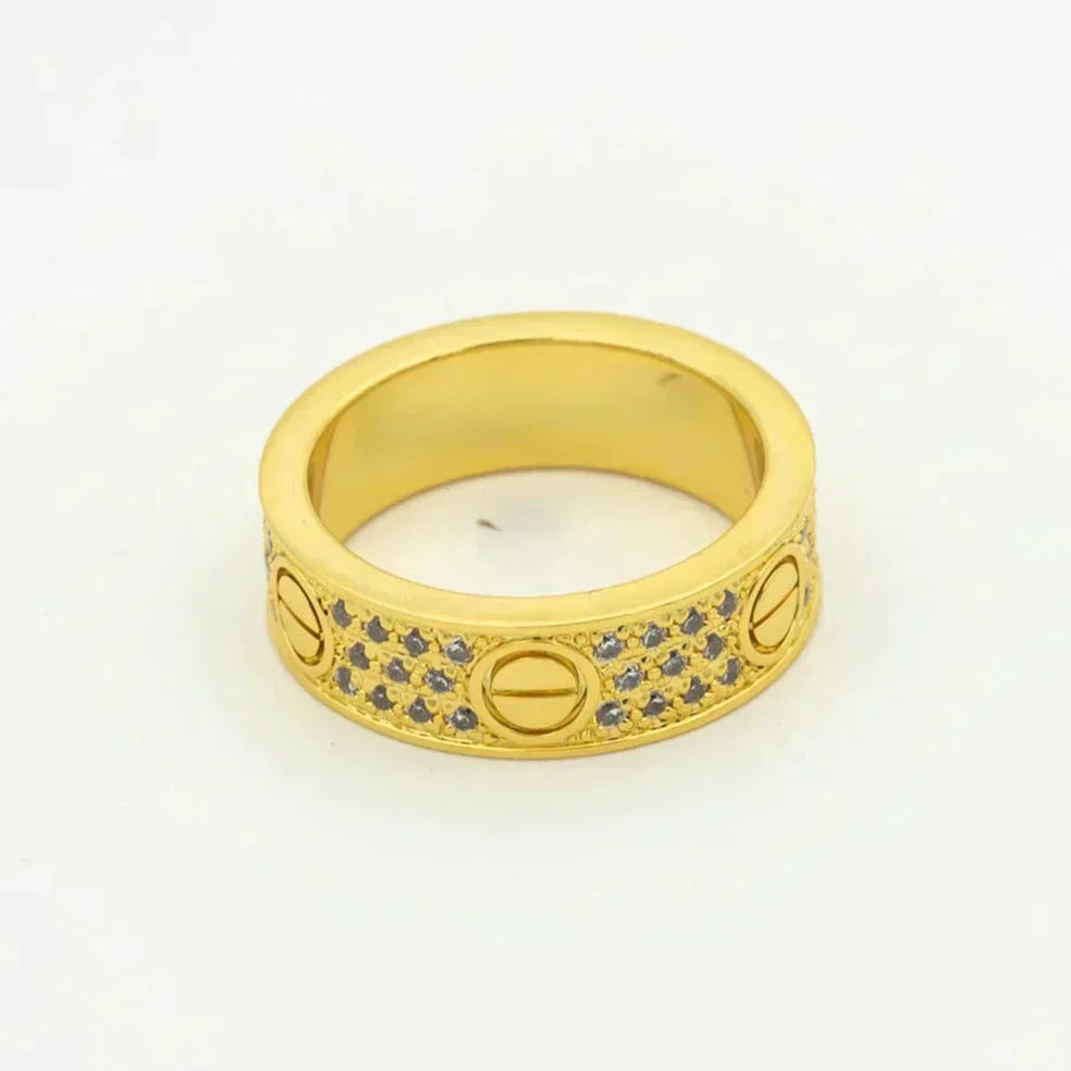 [Regalia jewelry]LOVE RING 5.5MM DIAMONDS PAVED