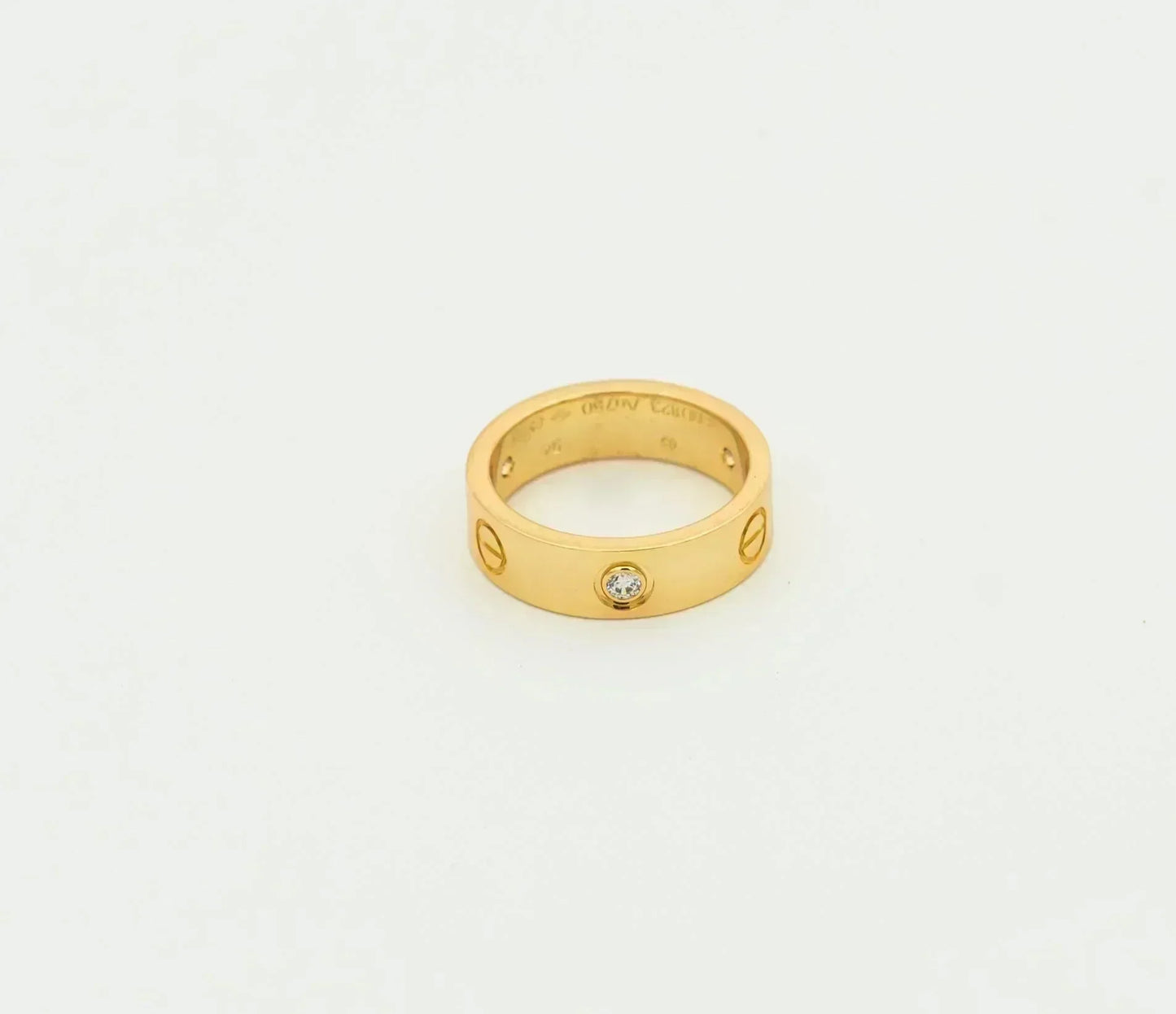 [Regalia jewelry]LOVE RING 5.5MM 3 DIAMONDS GOLD