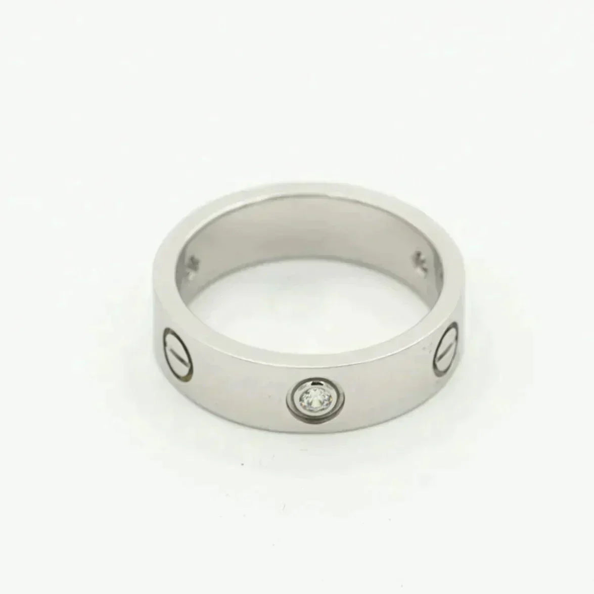 [Regalia jewelry]LOVE RING 5.5MM 3 DIAMONDS SILVER