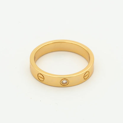 [Regalia jewelry]LOVE RING 4MM 1 DIAMOND PINK GOLD