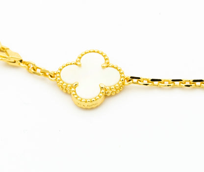 [Regalia jewelry]CLOVER BRACELET 5 MOTIFS ONYX MOP