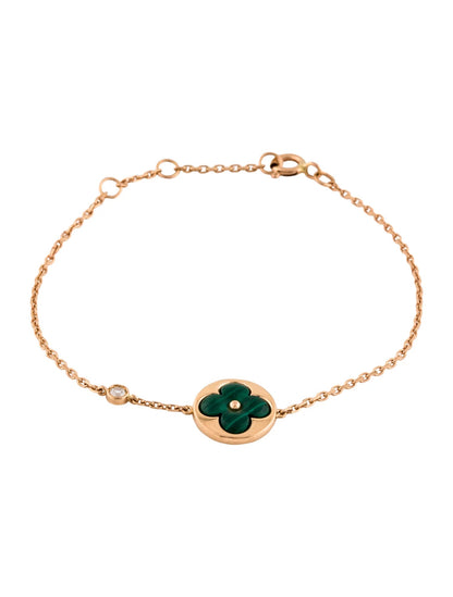 [Regalia jewelry]SUN MALACHITE 1 DIAMOND PINK GOLD BRACELET