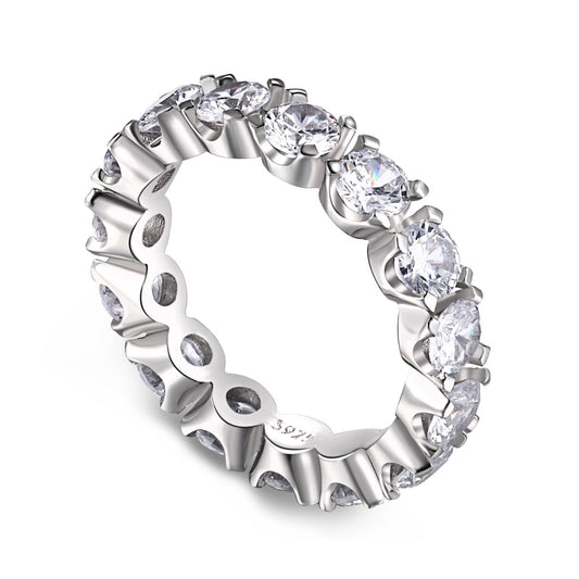 [Regalia jewelry]Eternity Round Cut Tennis Ring