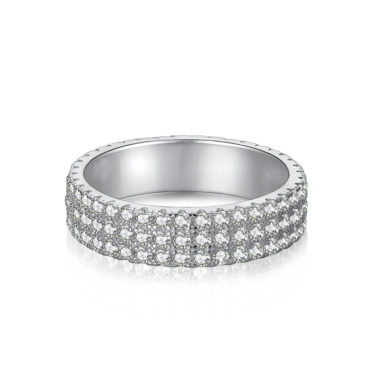 [Regalia jewelry]Dainty Round Cut Tennis Ring