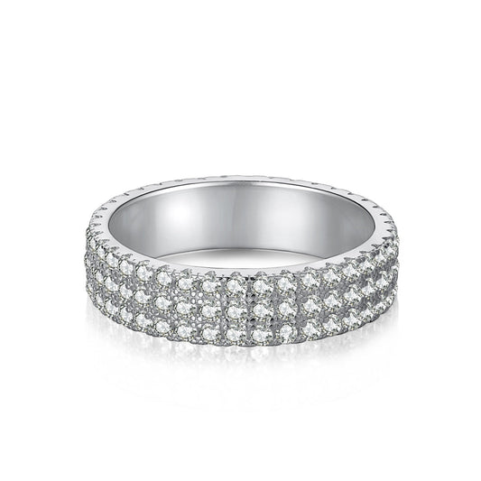 [Regalia jewelry]Dainty Round Cut Tennis Ring