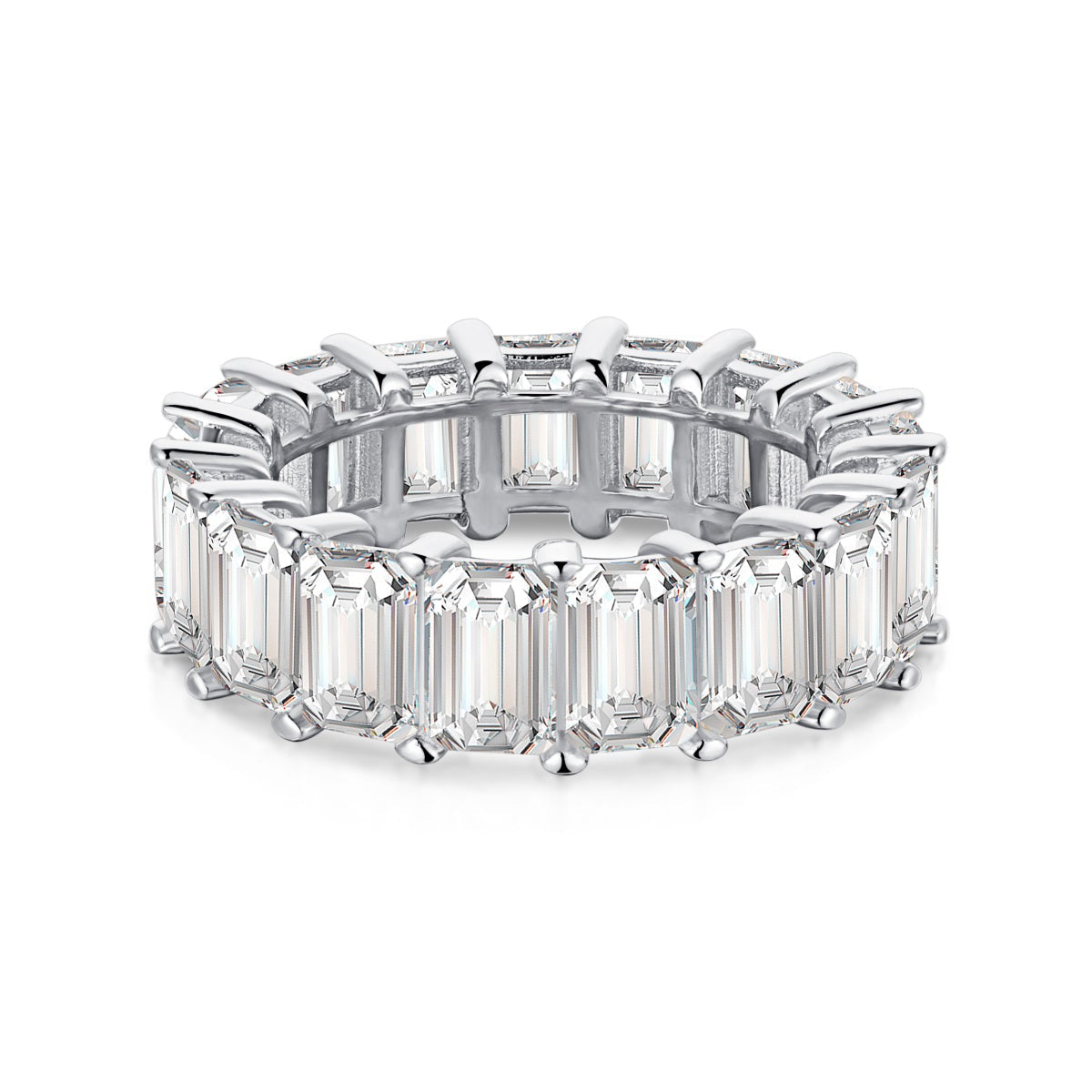 [Regalia jewelry]0.75 Carat Elegant Emerald Cut Tennis Ring