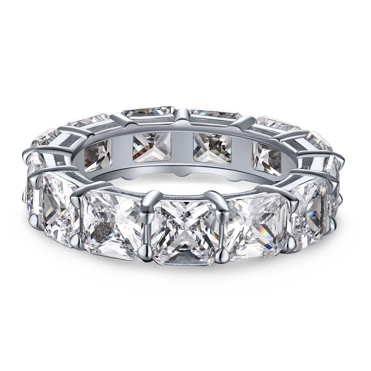 [Regalia jewelry]Elegant Princess Cut Tennis Ring