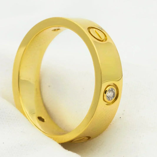 [Regalia jewelry]LOVE RING 5.5MM 3 DIAMONDS GOLD