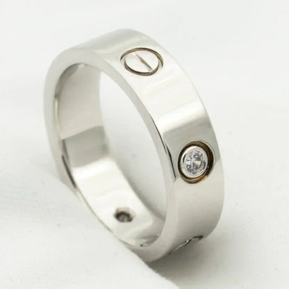 [Regalia jewelry]LOVE RING 5.5MM 3 DIAMONDS SILVER