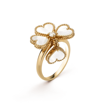 [Regalia jewelry]SWEET CLOVER WHITE MOP RING