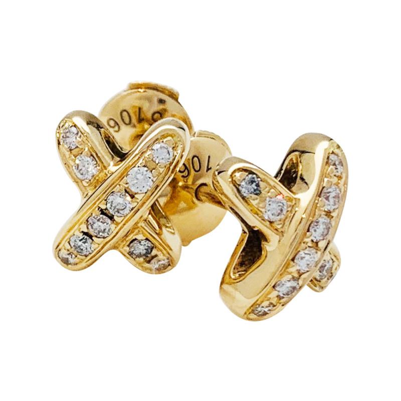 [Regalia jewelry]JEUX DE GOLD DIAMOND EARRINGS