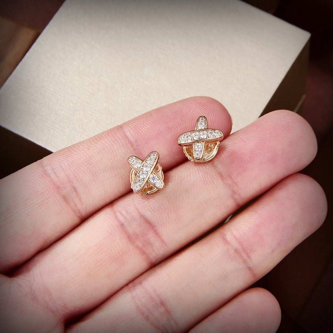 [Regalia jewelry]JEUX DE GOLD DIAMOND EARRINGS