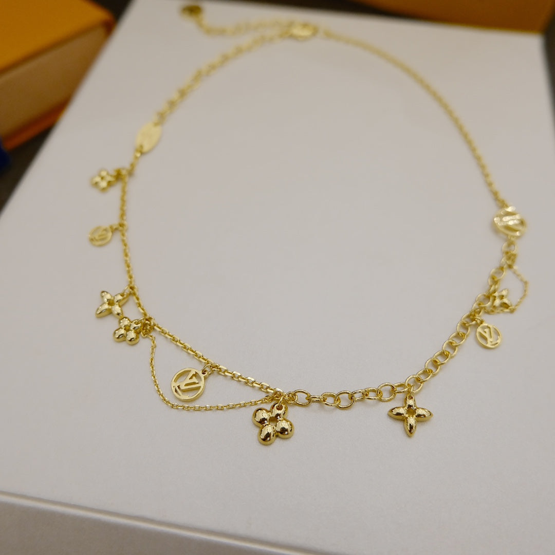 [Regalia jewelry]BLOOMING SUPPLE NECKLACE BRASS