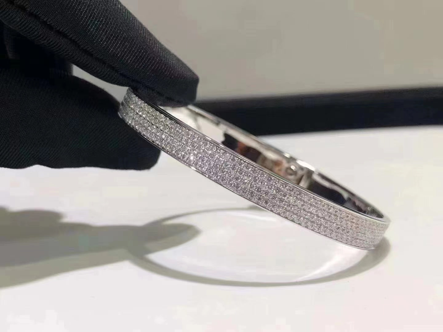 [Regalia jewelry]HM KELLY BRACELET IN SILVER AND FULL PAVE DIAMOND
