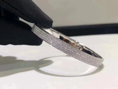 [Regalia jewelry]HM KELLY BRACELET IN SILVER AND FULL PAVE DIAMOND