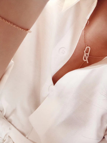 [Regalia jewelry]HM FIRE PIG NOSE NECKLACE TRENDY STREET