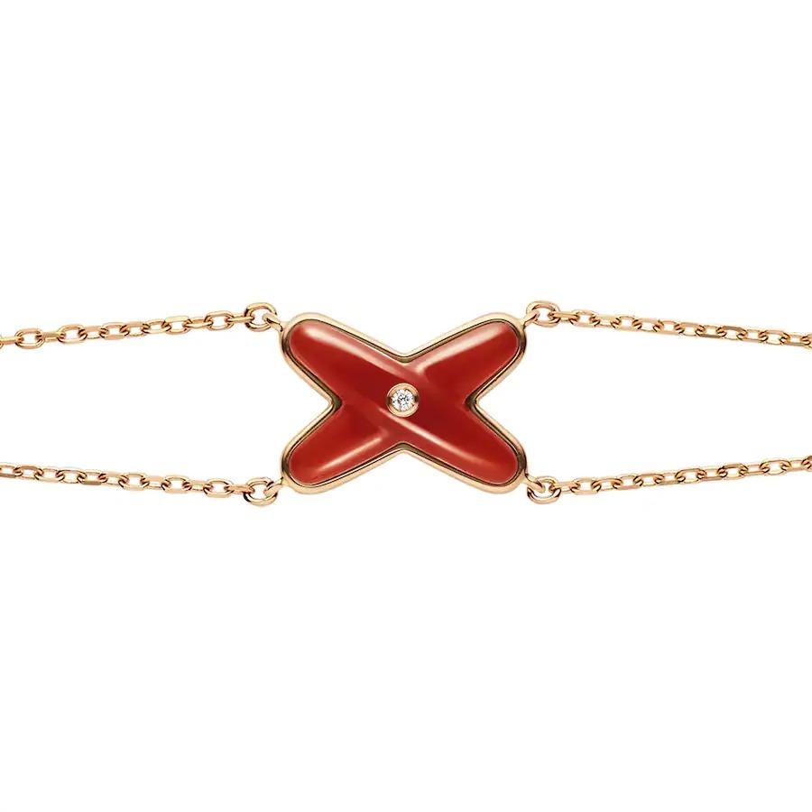 [Regalia jewelry]JEUX BRACELET CARNELIAN PINK GOLD 1 DIAMOND