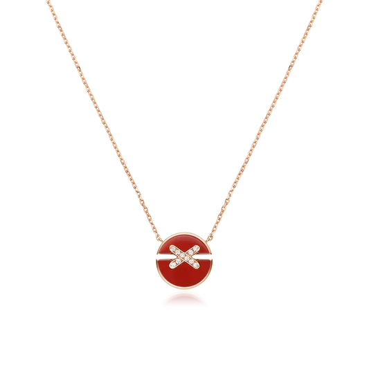 [Regalia jewelry]JEUX DE ROSE GOLD DIAMOND NECKLACE