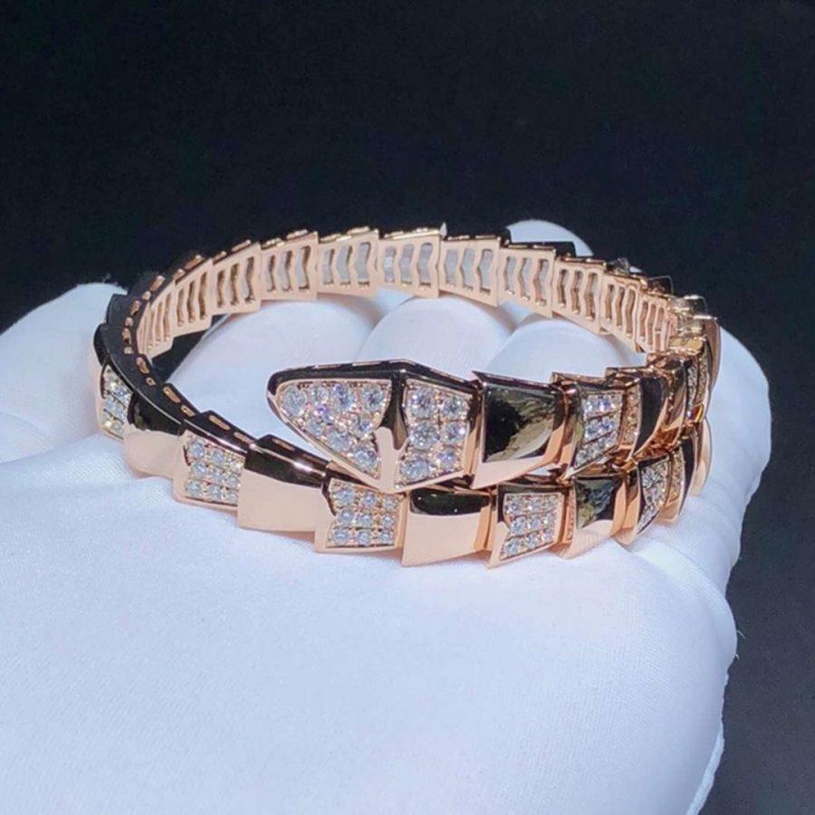 [Regalia jewelry]SERPENTI WIDE BRACELET PINK GOLD DIAMOND