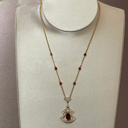 [Regalia jewelry]DREAM NECKLACE CARNELIAN DIAMOND PINK GOLD