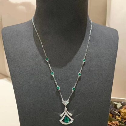 [Regalia jewelry]DREAM NECKLACE MALACHITE DIAMOND SILVER