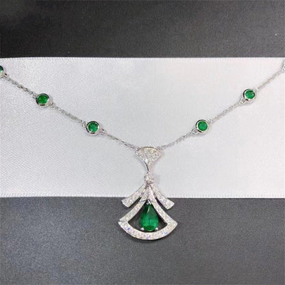 [Regalia jewelry]DREAM NECKLACE MALACHITE DIAMOND SILVER