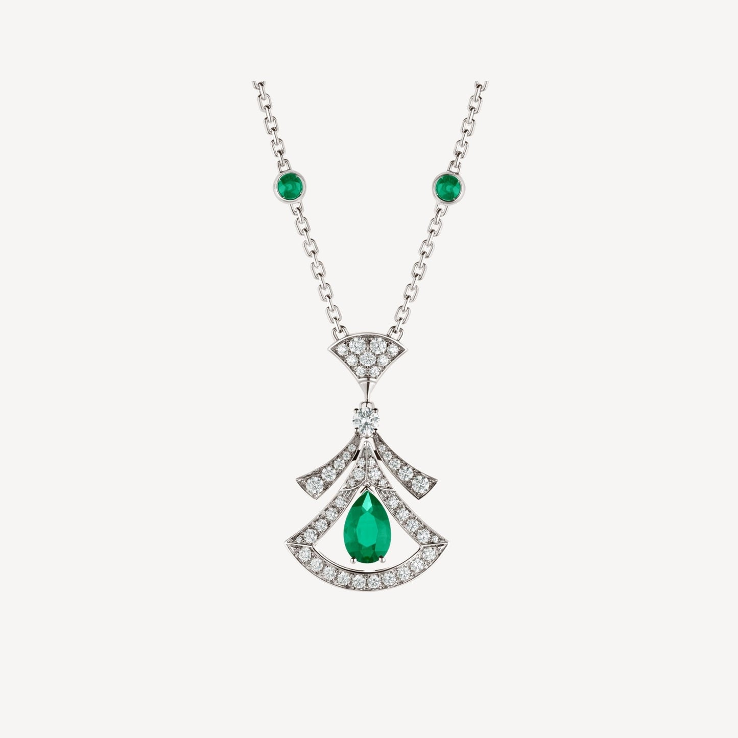 [Regalia jewelry]DREAM NECKLACE MALACHITE DIAMOND SILVER