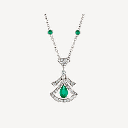 [Regalia jewelry]DREAM NECKLACE MALACHITE DIAMOND SILVER
