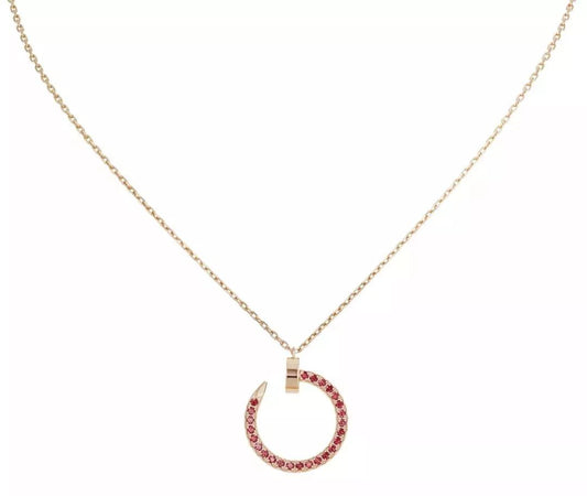 [Regalia jewelry]JUSTE NECKLACE GOLD RED DIAMONDS
