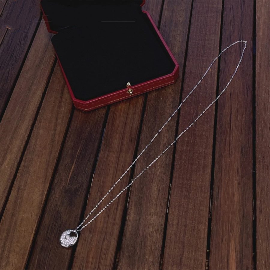 [Regalia jewelry]AMULETTE SILVER FULL DIAMOND NECKLACE