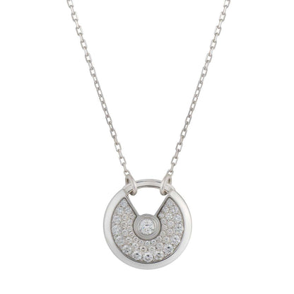 [Regalia jewelry]AMULETTE SILVER FULL DIAMOND NECKLACE