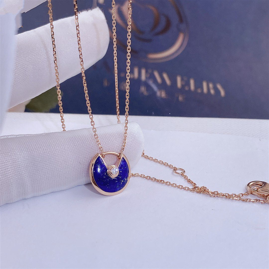 [Regalia jewelry]AMULETTE ROSE GOLD AGATE NECKLACE