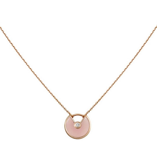 [Regalia jewelry]AMULETTE ROSE GOLD PINK MOP NECKLACE