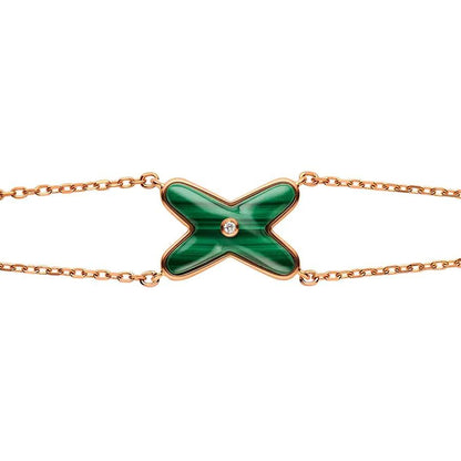 [Regalia jewelry]JEUX BRACELET MALACHITE PINK GOLD 1 DIAMOND