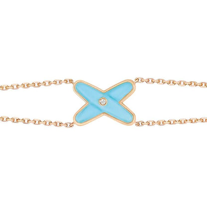 [Regalia jewelry]JEUX BRACELET TURQUOISE PINK GOLD 1 DIAMOND