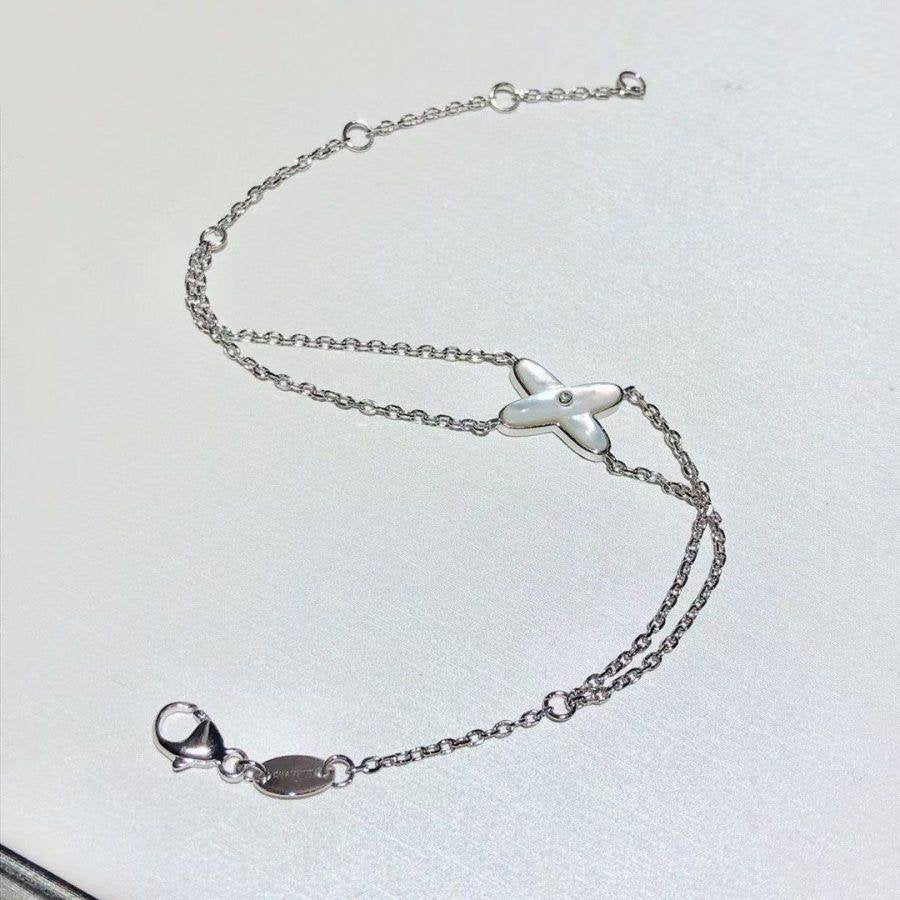 [Regalia jewelry]JEUX BRACELET WHITE MOP SILVER 1 DIAMOND