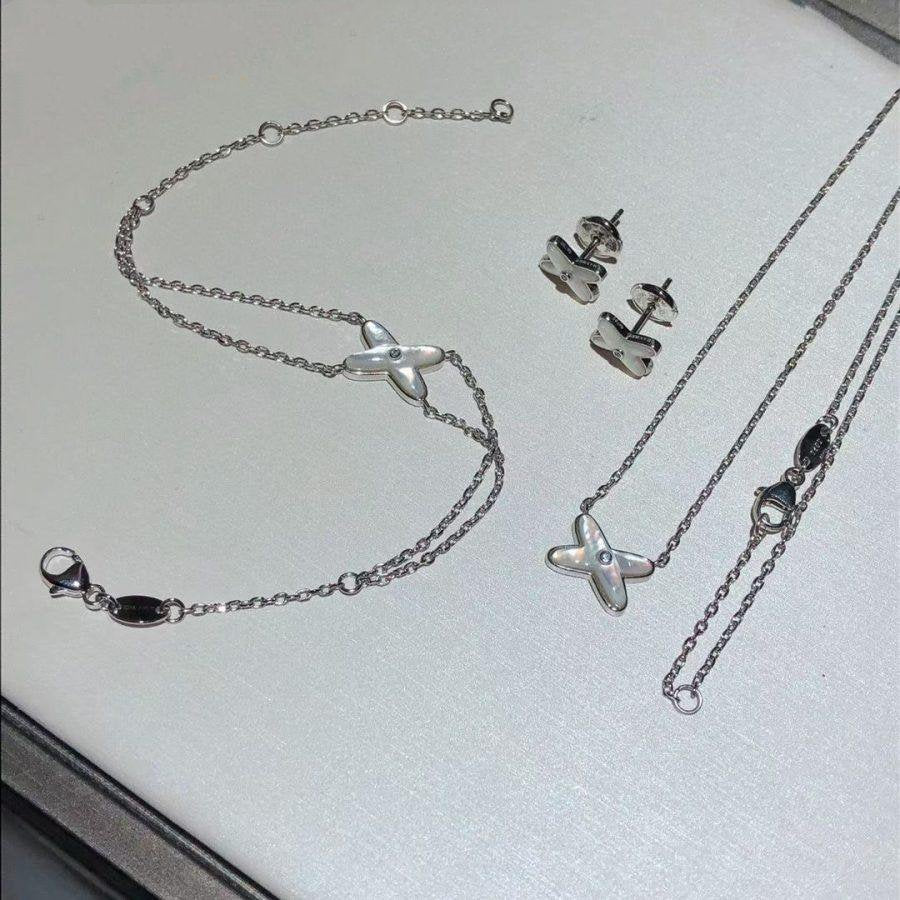 [Regalia jewelry]JEUX BRACELET WHITE MOP SILVER 1 DIAMOND