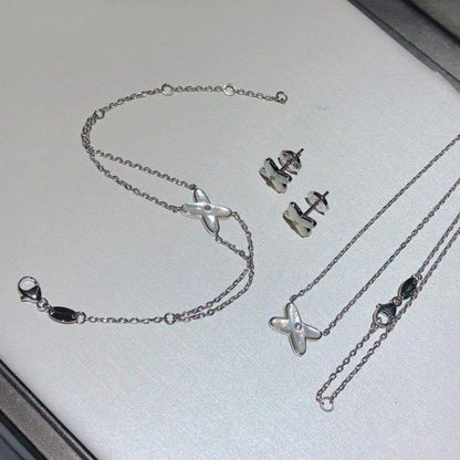 [Regalia jewelry]JEUX BRACELET WHITE MOP SILVER 1 DIAMOND