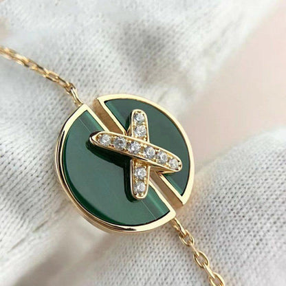 [Regalia jewelry]JEUX DE BRACELET MALACHITE PINK GOLD DIAMONDS