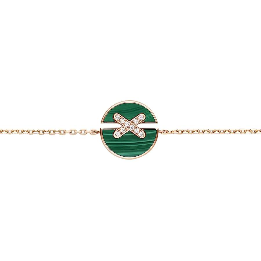 [Regalia jewelry]JEUX DE BRACELET MALACHITE PINK GOLD DIAMONDS