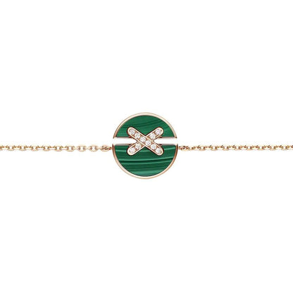 [Regalia jewelry]JEUX DE BRACELET MALACHITE PINK GOLD DIAMONDS