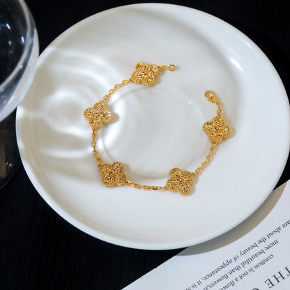 [Regalia jewelry]CLOVER 5 MOTIFS BRONZING BRACELET