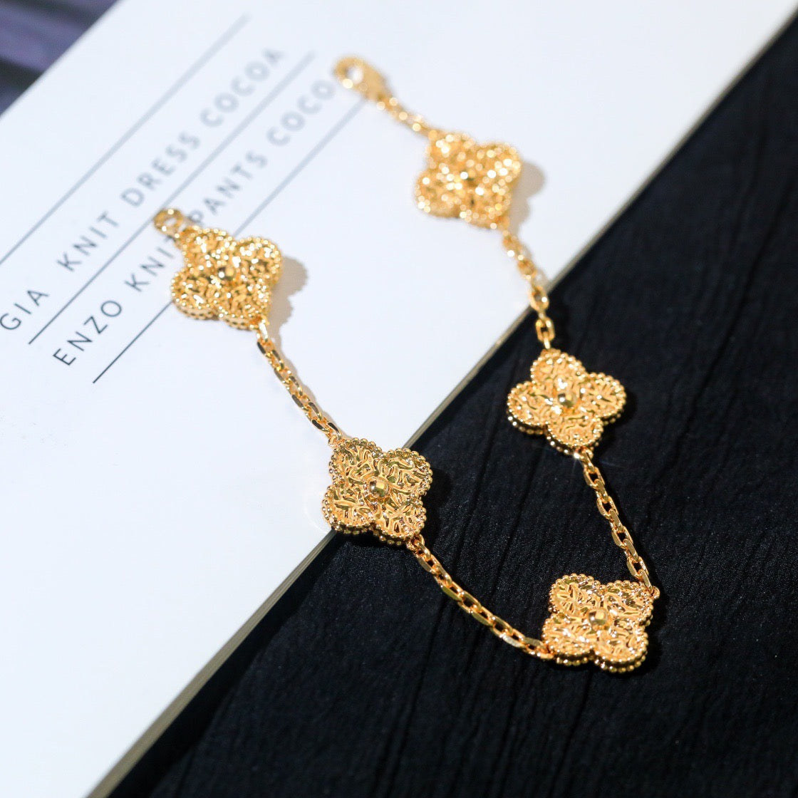 [Regalia jewelry]CLOVER 5 MOTIFS BRONZING BRACELET