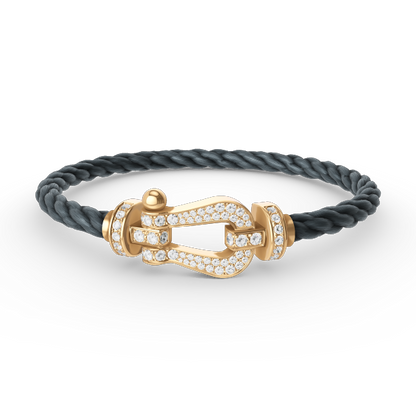 [Regalia jewelry]FORCE LARGE HORSESHOE FULL DIAMOND BRACELET GOLD