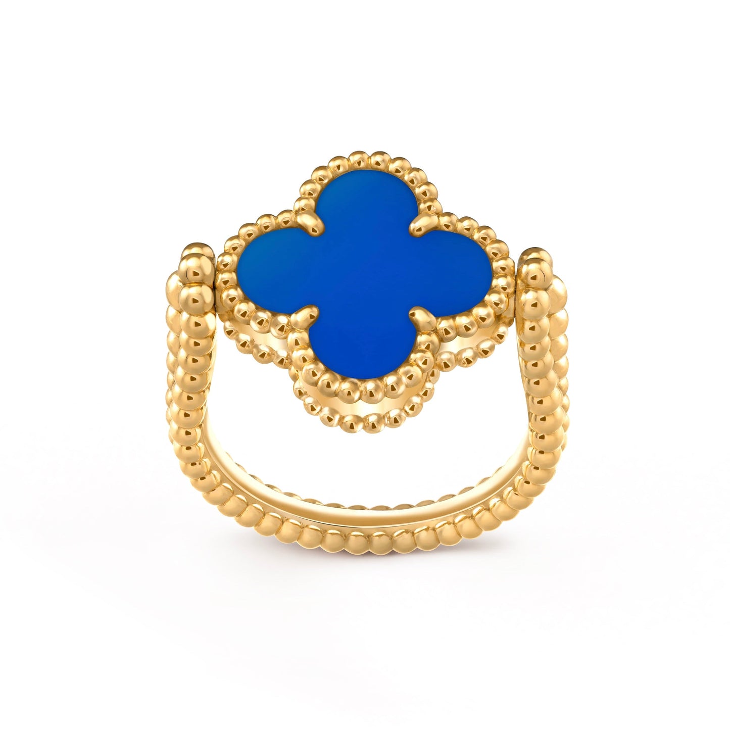 [Regalia jewelry]CLOVER RIVERSIBLE BLUE AGATE RING