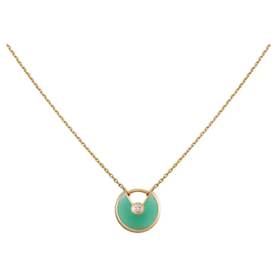 [Regalia jewelry]AMULETTE GOLD MALACHITE NECKLACE